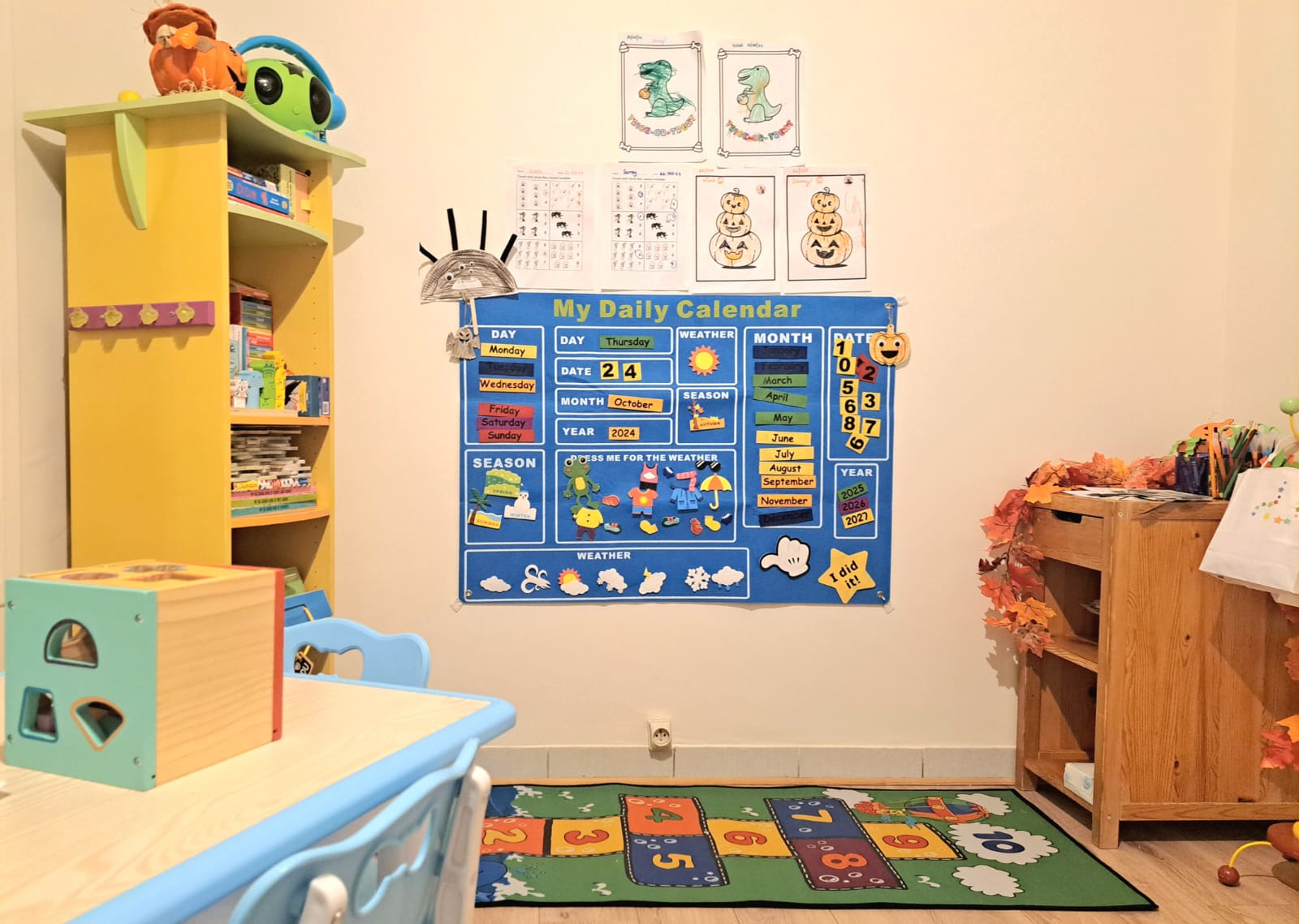 Our learning space - Calendar & Hopscotch Room